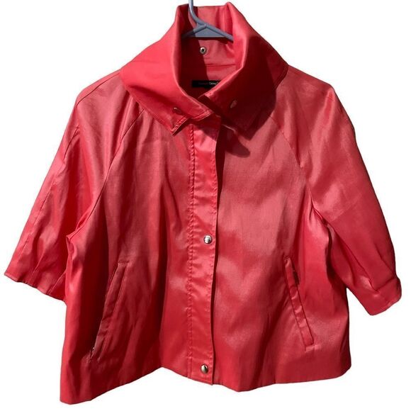 Samuel Dong Coral Cropped Zip Jacket Shimmer Silky - Size Medium / M - Picture 7 of 7